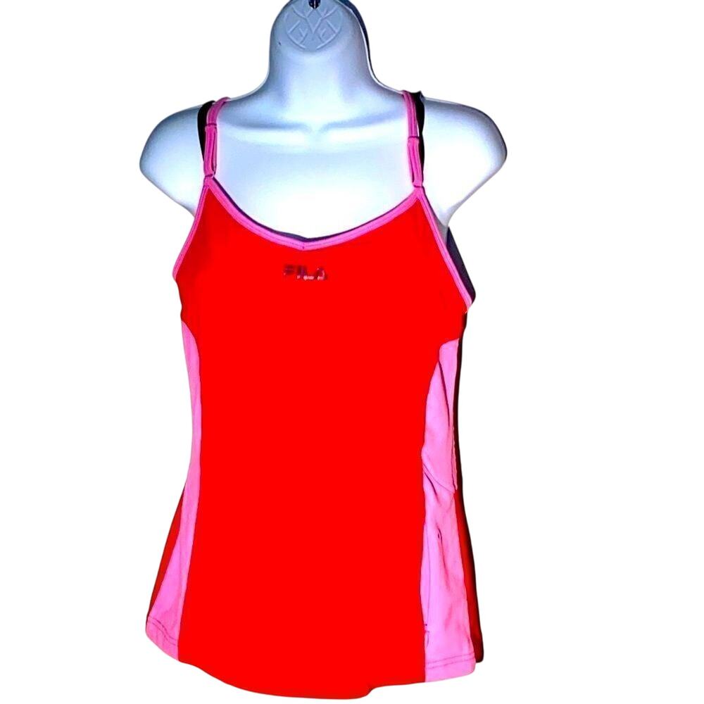 Fila workout top hot pink with shelf bra M